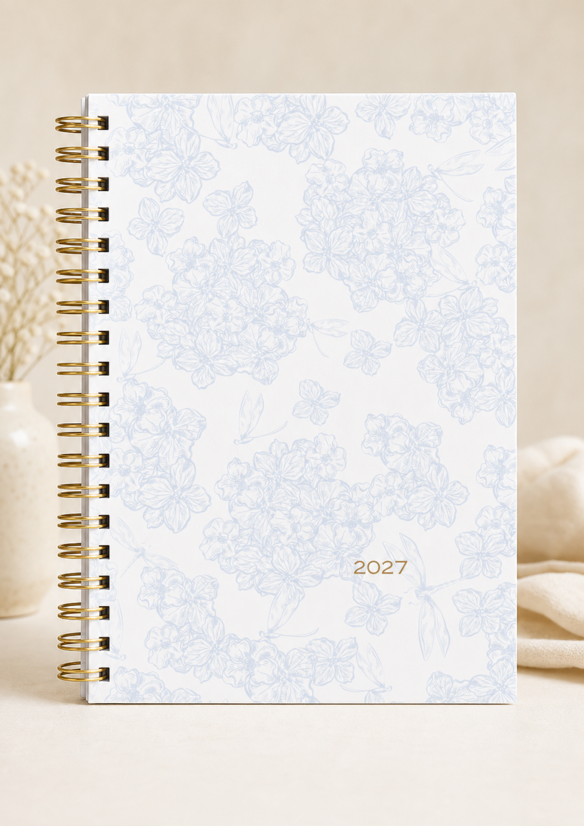 Journal Powder Blue Hydrangea 2027 Dated