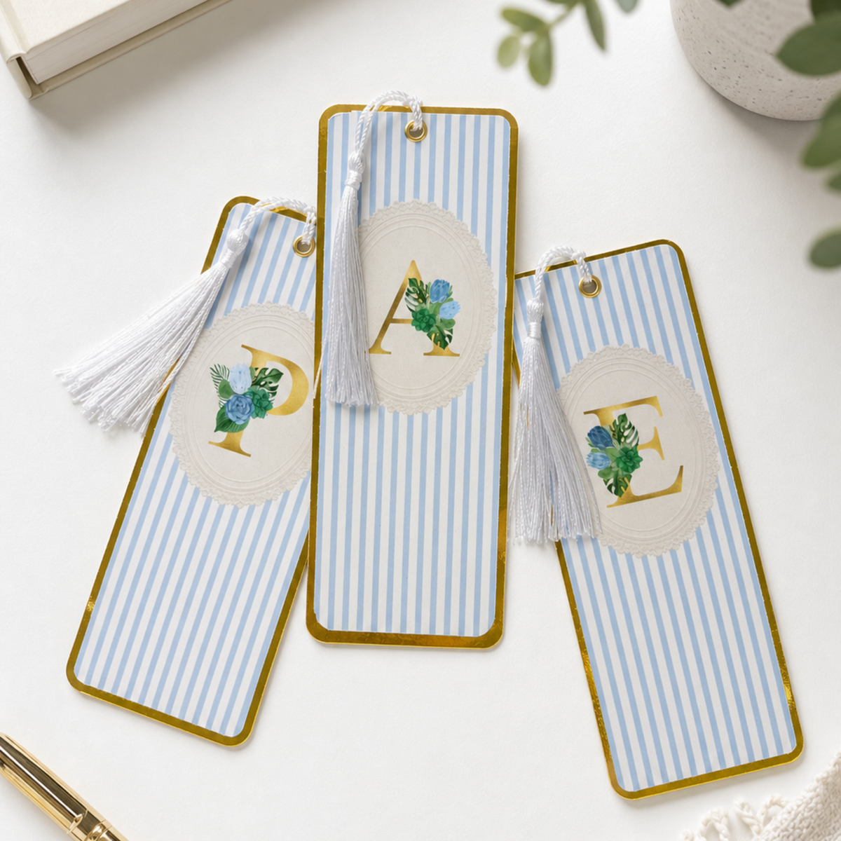 Monogrammed Bookmarks