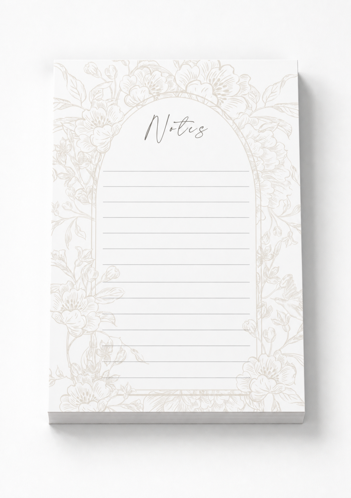 Vintage style arched floral notepad