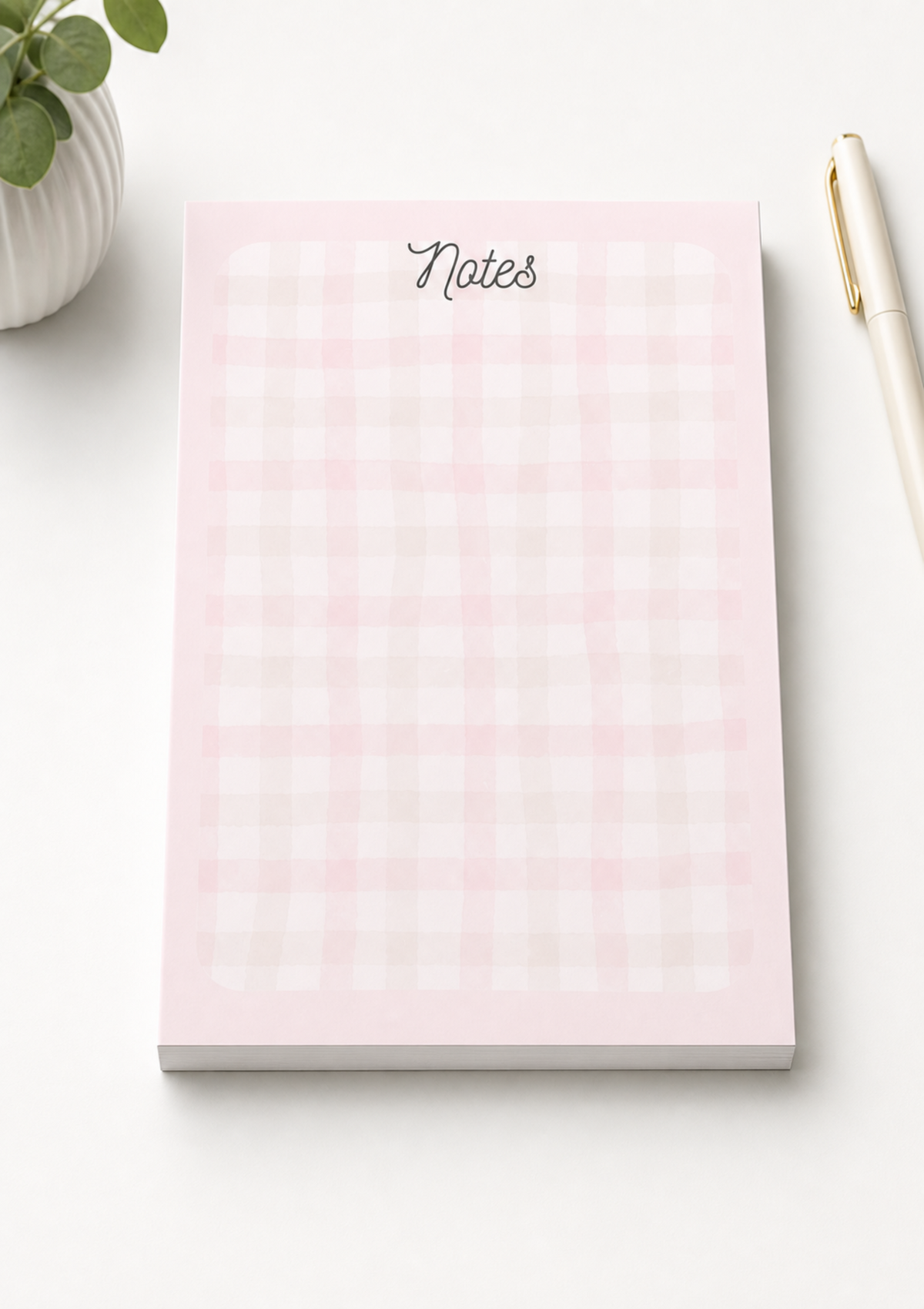 Gingham notepad