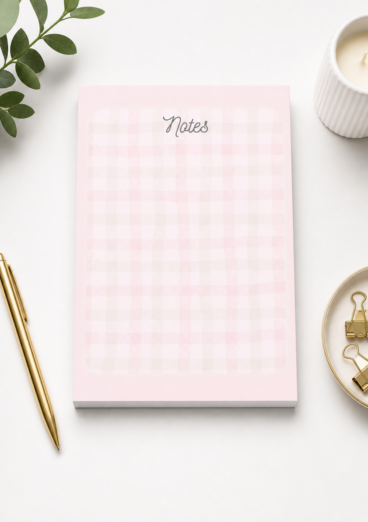Gingham notepad