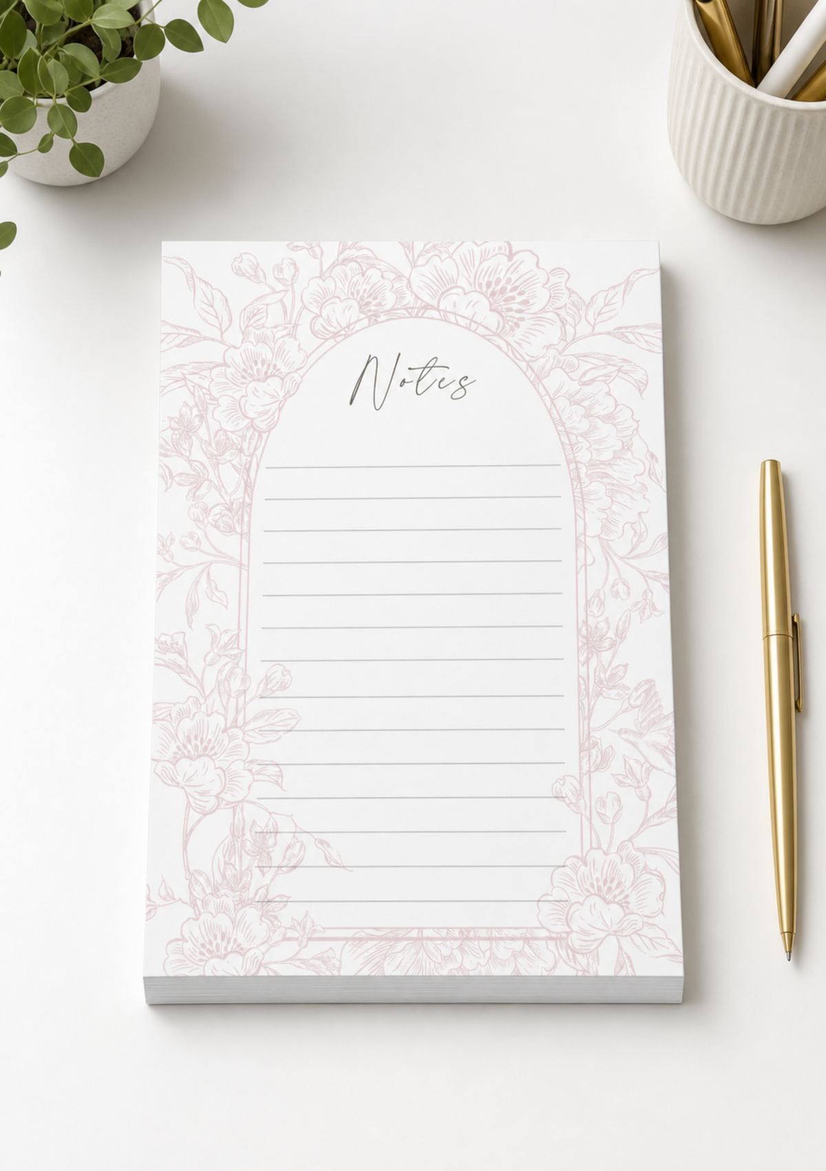 Vintage style arched floral notepad