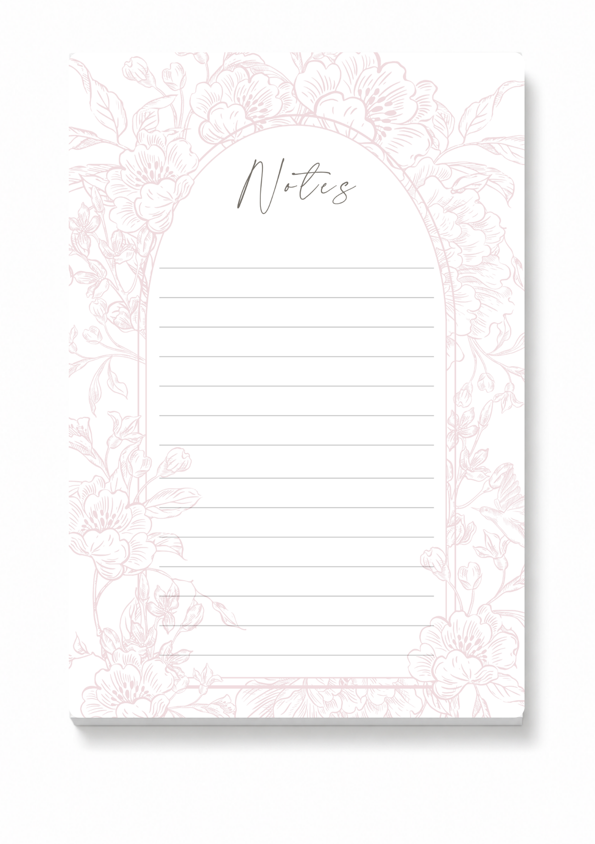 Vintage style arched floral notepad