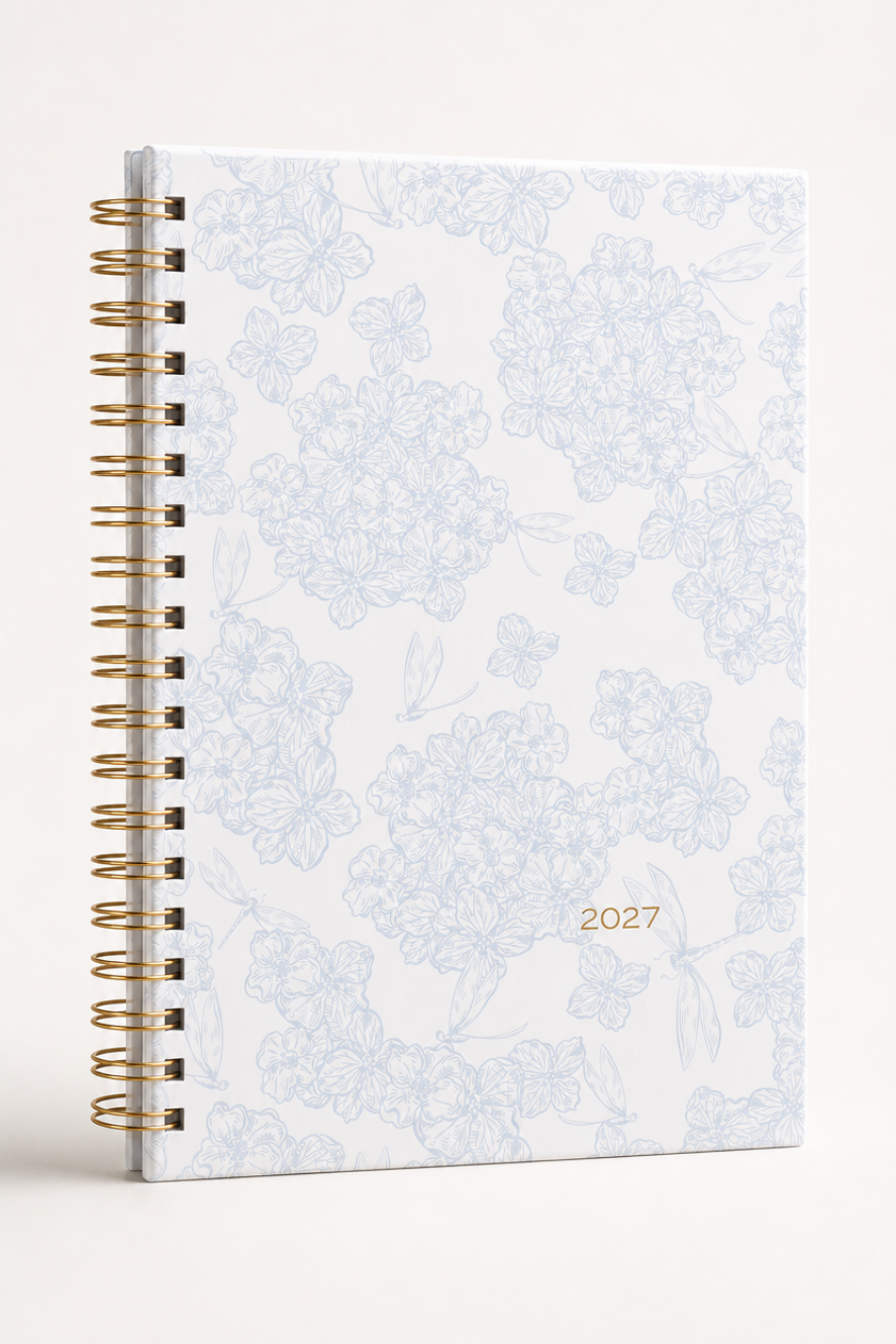 Journal Powder Blue Hydrangea 2027 Dated