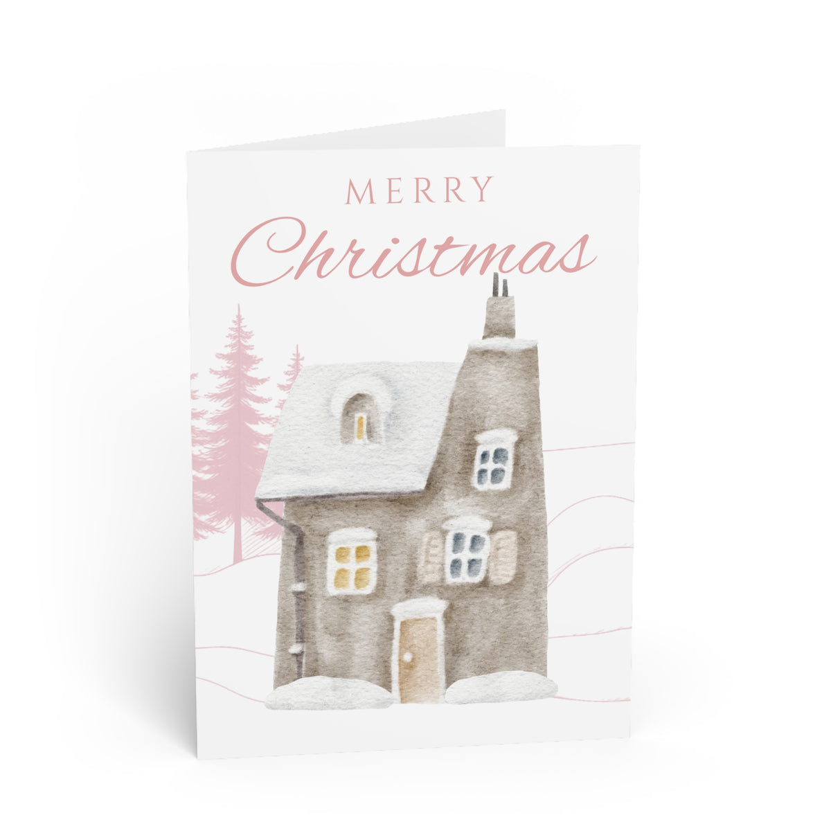 Pink Christmas Cards Set of 6